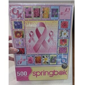 Springbok Jigsaw Puzzle Pink Breast Cancer Awareness 500 Piece 20x20 New 2019